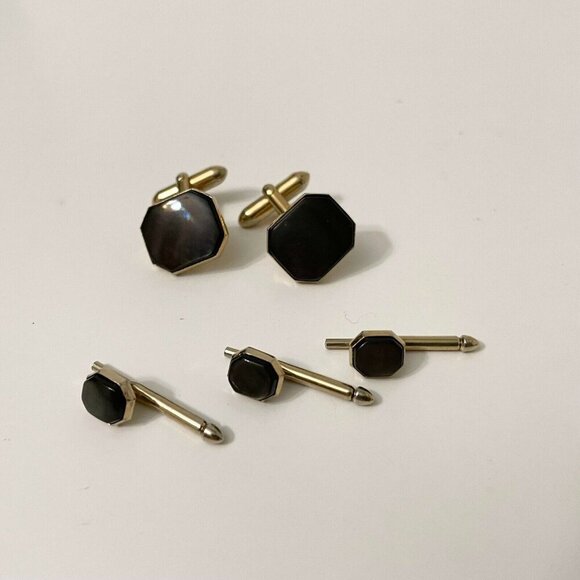 Vintage Swank Cufflinks and Tuxedo Shirt Studs - Picture 1 of 14